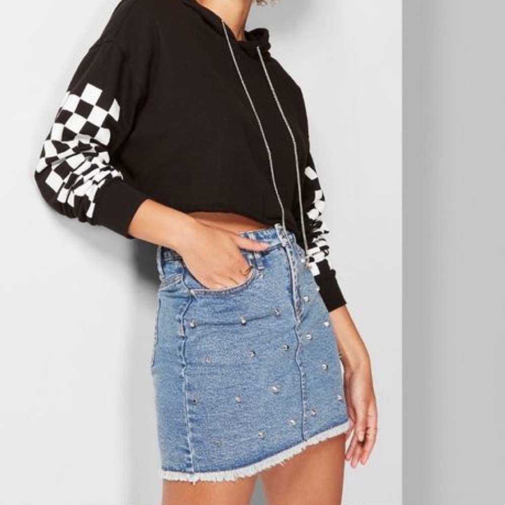 Wild Fable Studded Denim Mini Skirt